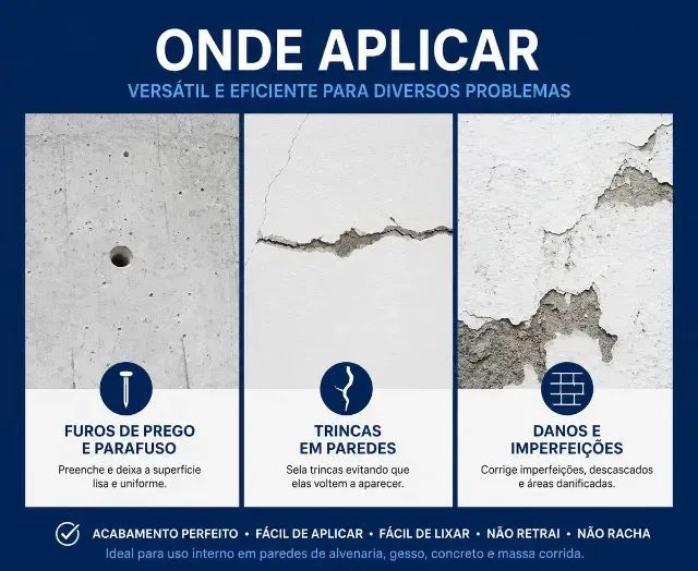 Massa Repara Paredes Corrige Imperfeições Hiperliga - 150g - Foto 3