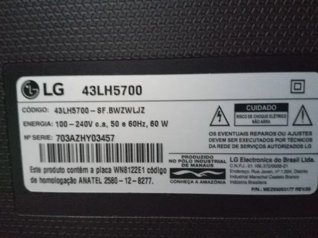 SMART TV LG 43 NOVA(tinha saido do ar)