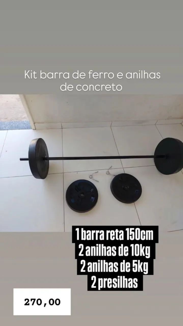 KITS DE PESOS E BARRAS PARA MUSCULAÇÃO  - Foto 2