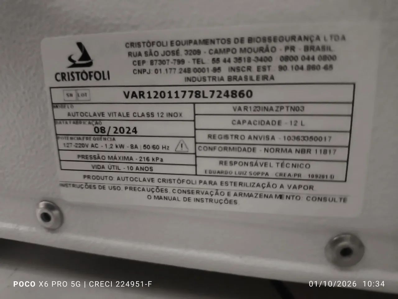 Autoclave 12 L crsitófoli class 12W Nova - Foto 3