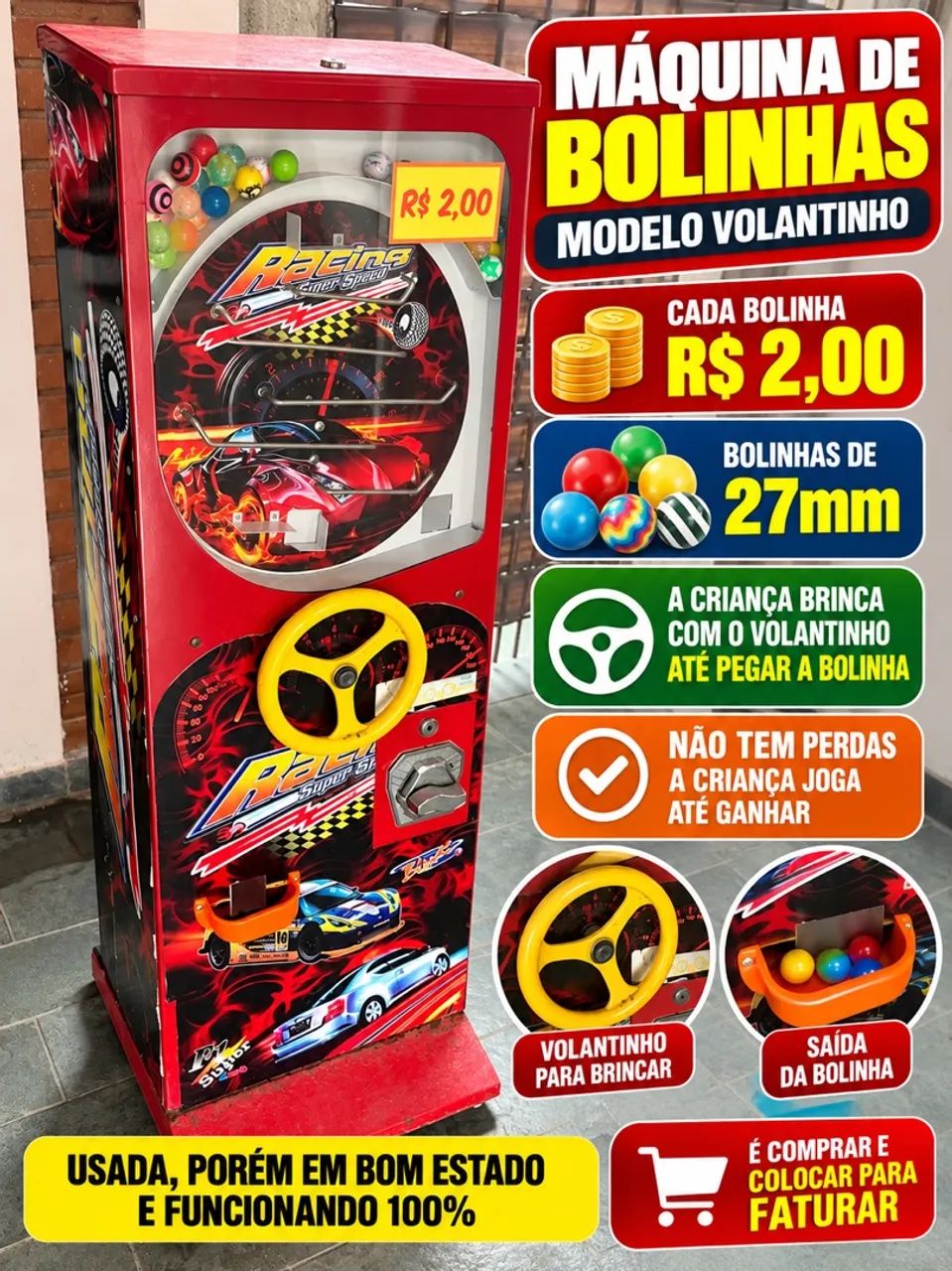 Máquina de Bolinhas Volantinho