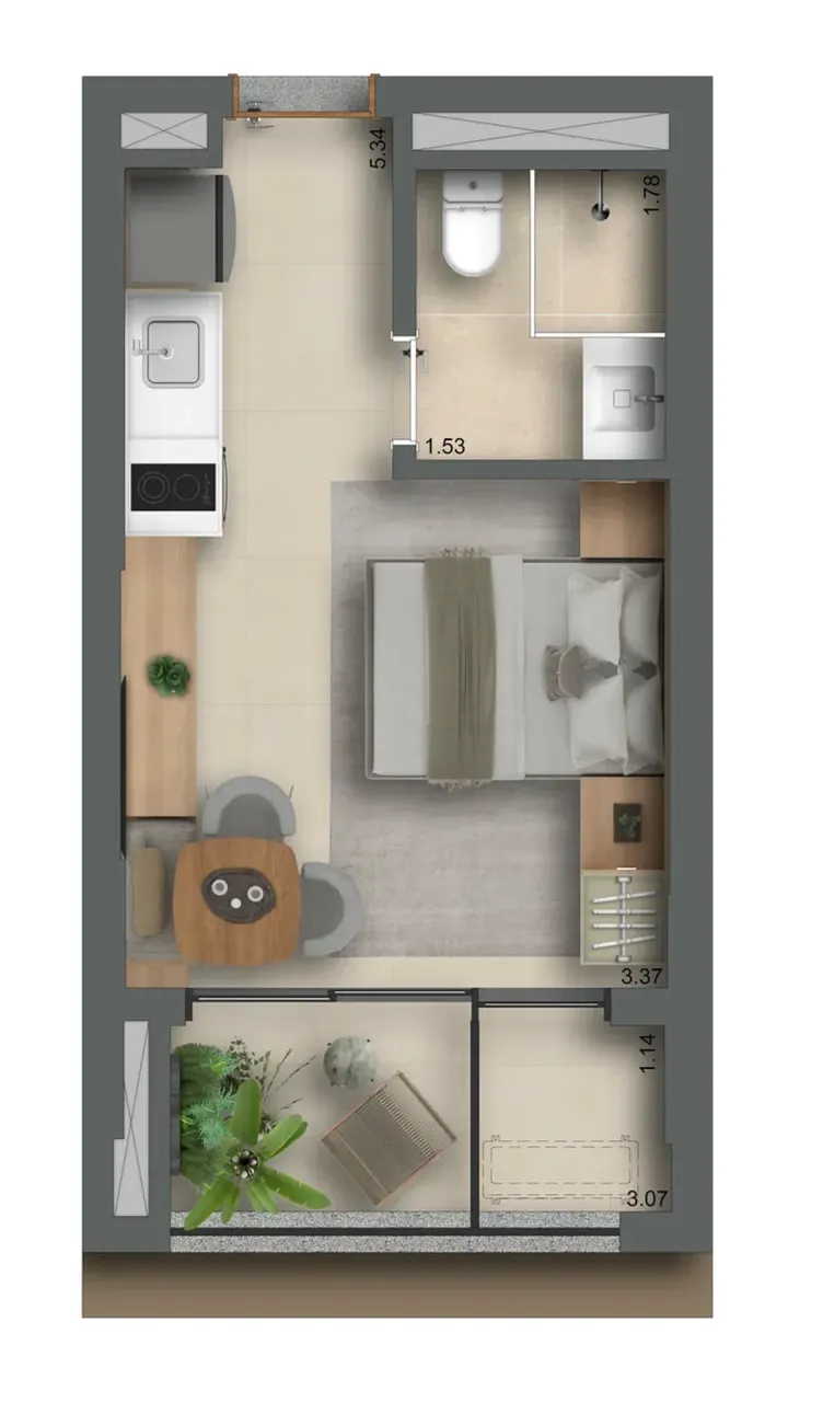 PLANTA 26m²
