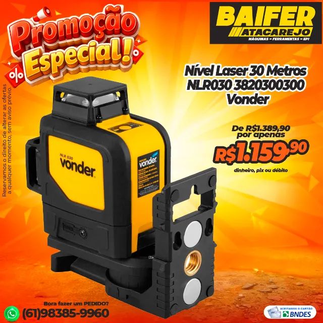 Nível Laser 30 Metros NLR030 3820300300 Vonder
