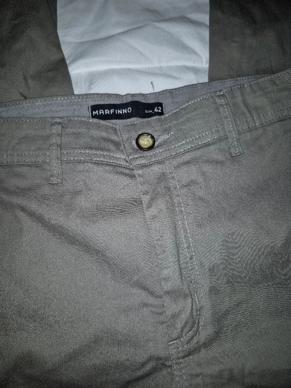 Calça masculina cinza Marfinno slim 42  - Foto 2