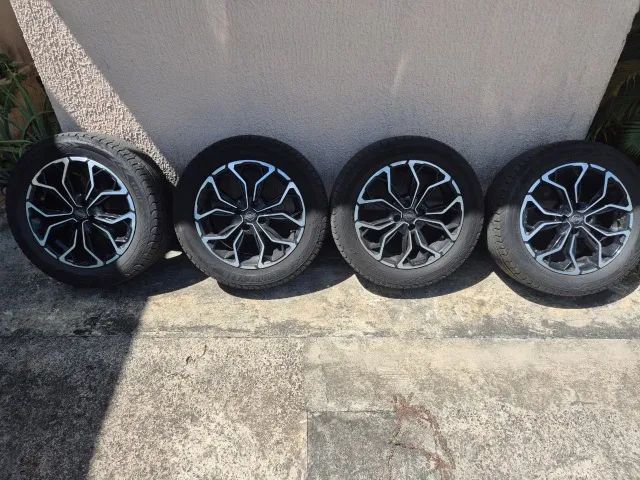 Rodas Nissan Aro 16 Preto Diamantado + Pneus Goodyear Eagle Sport 2 205/55 - Foto 4