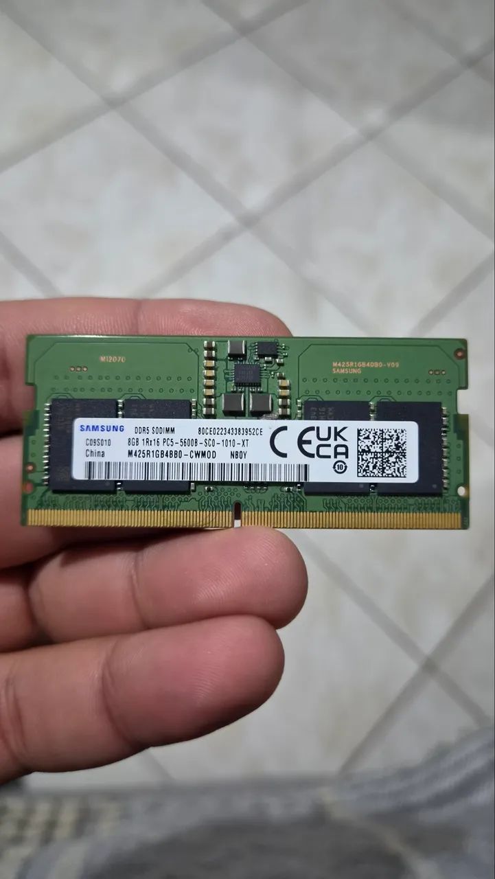 Memória RAM 8GB DDR5 Notebook 5600Mhz