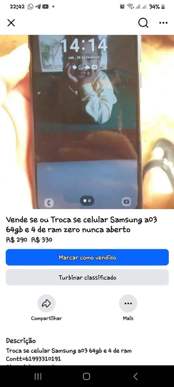 Vende se a03 64gb 4 de ram semi novo