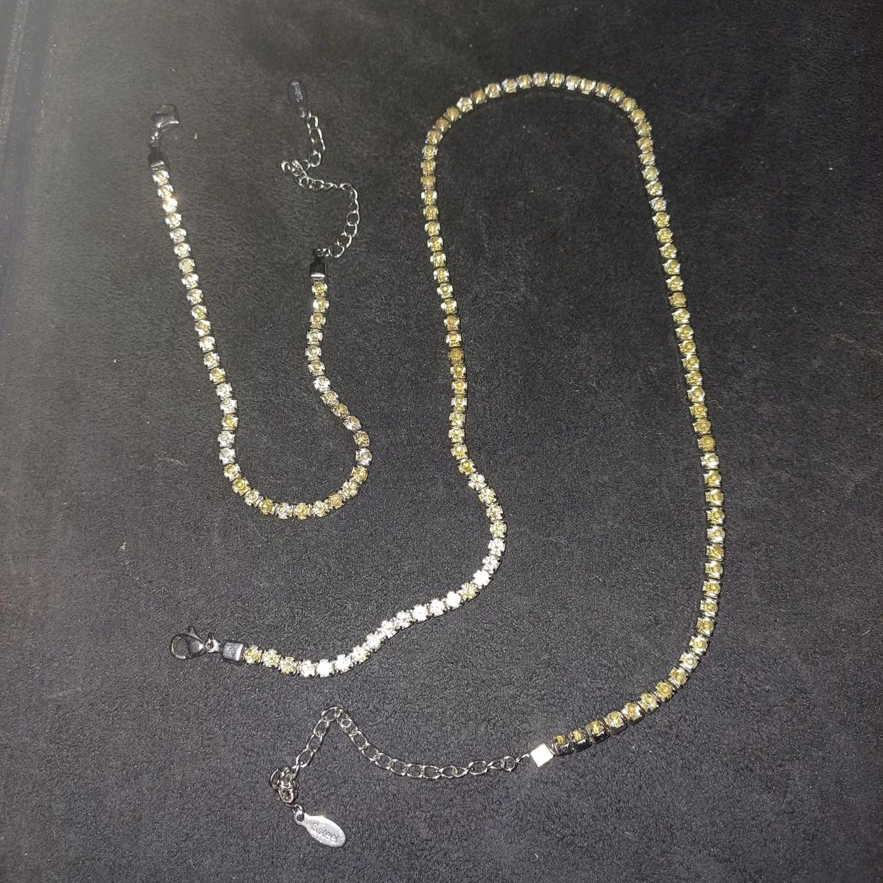 Pulseira e corrente riviera aço cravejado