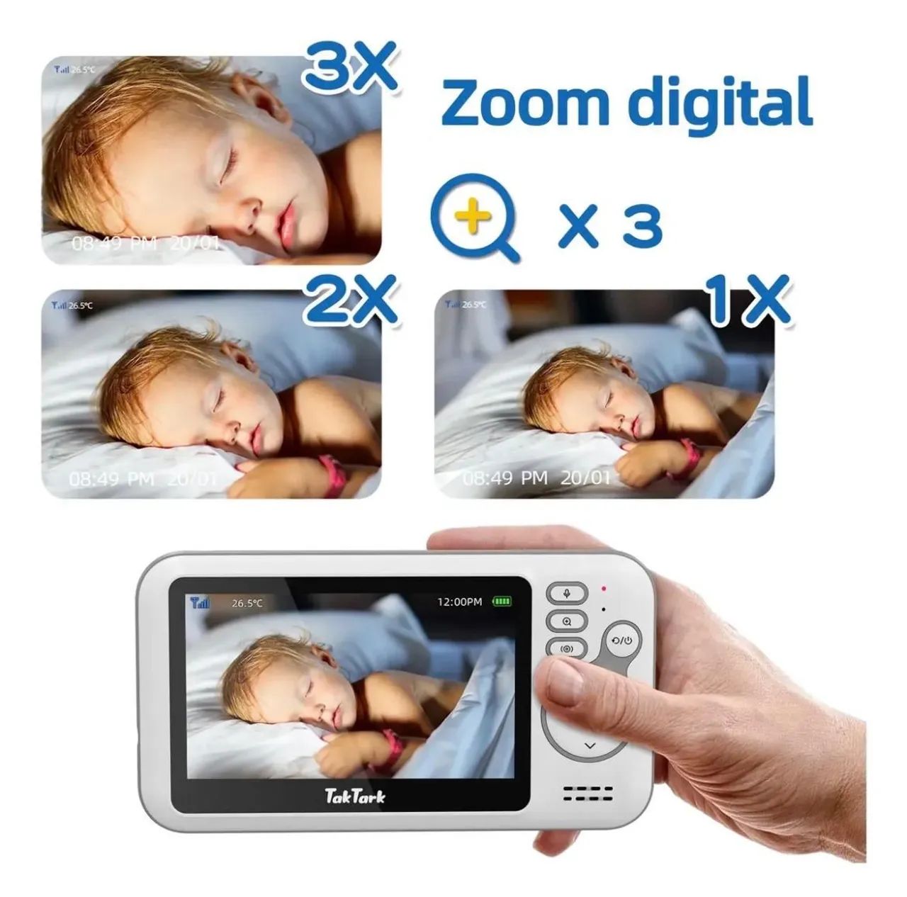 Babá eletrônica com monitor LCD - Foto 4