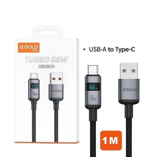 Cabo Usb-c 66W PD Display Led Inteligente A'Gold