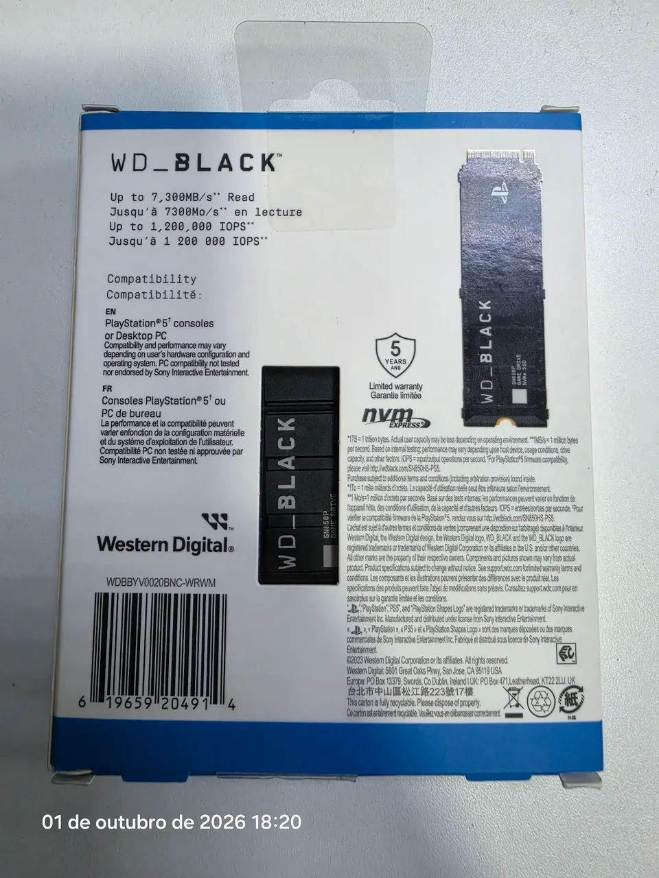 SSD Western Digital PS5 2tb semi novo - Foto 2