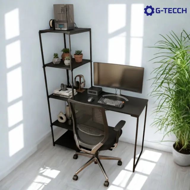 Mesa de Escritório NOVA Industrial com Estante Multiuso Computador Notebook Estudo Birô