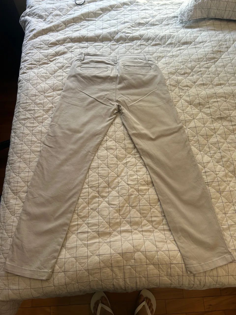Calça Masculina Request Slim Cropped Sarja Cáqui Tam. 38 - Foto 3