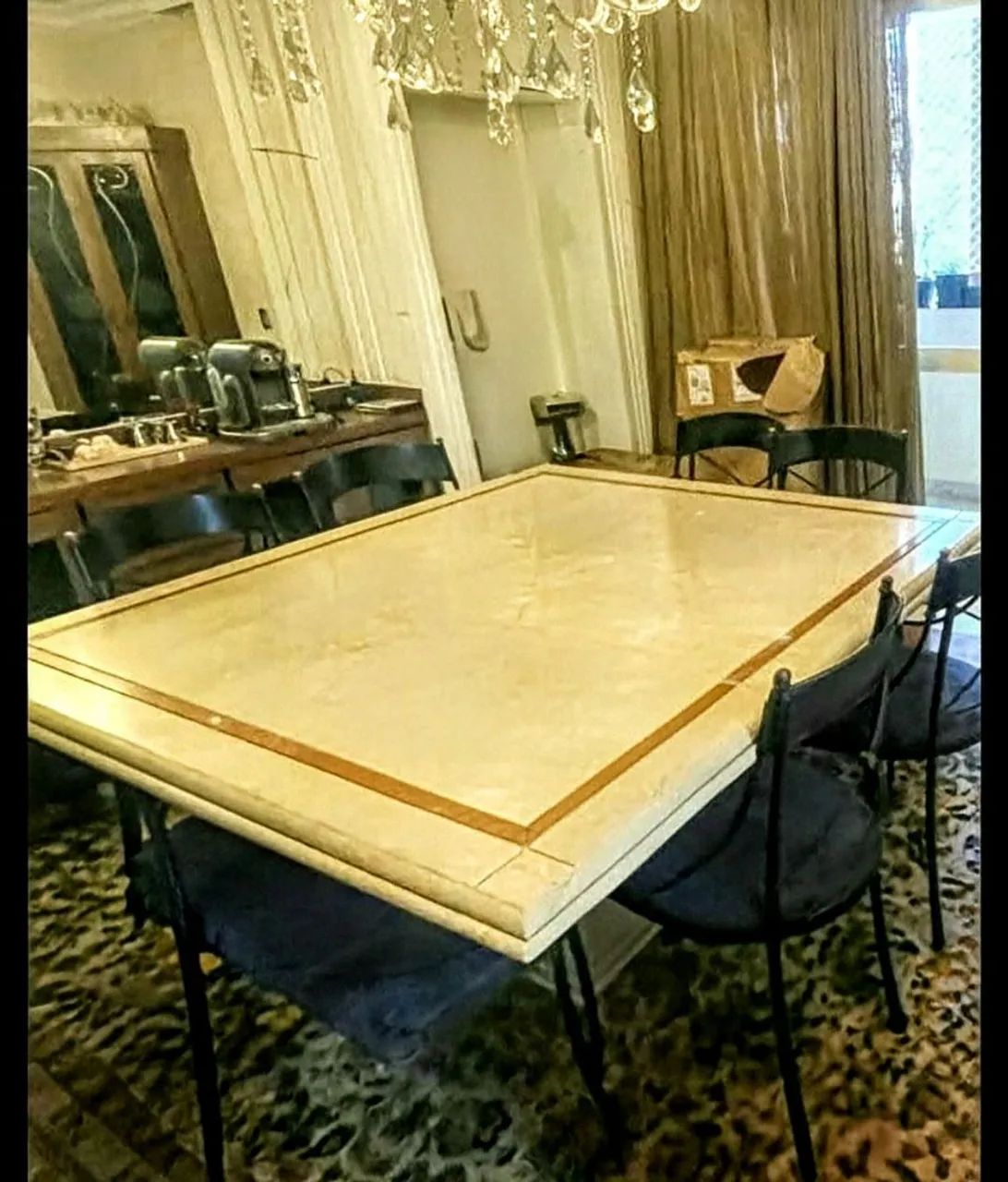 Mesa de mármore Travertino Romano bege 8 lugares - Foto 5