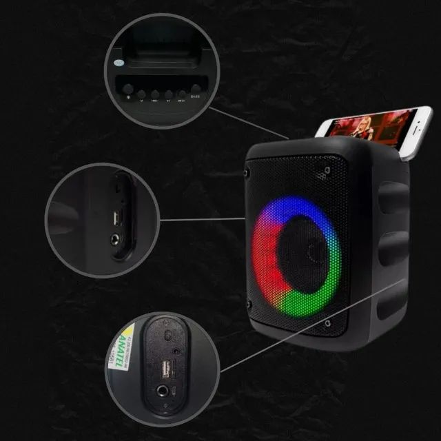 Caixa de Som Bluetooth Portátil Com Led Rgb - Foto 3