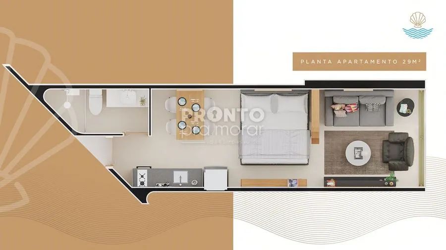 Flat com 1 quarto em Pontal do Cupe