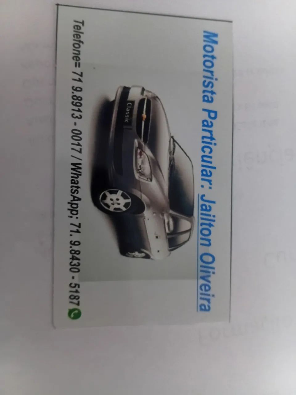 Motorista particular e instrutor de trânsito 