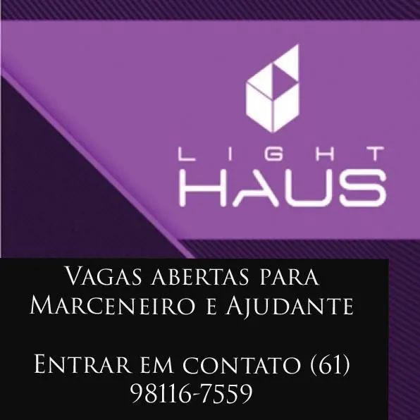 Vaga para ajudante e marceneiro