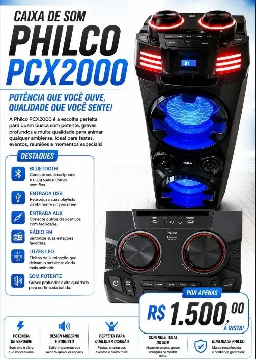 Caixa de som Amplificada Philco PCX2000