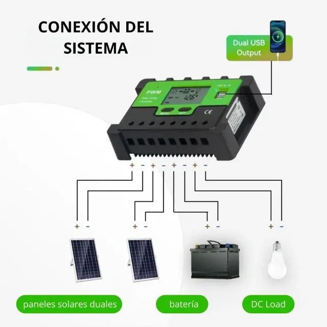 controlador carga solar 20A pwm 12v/24v - Foto 4