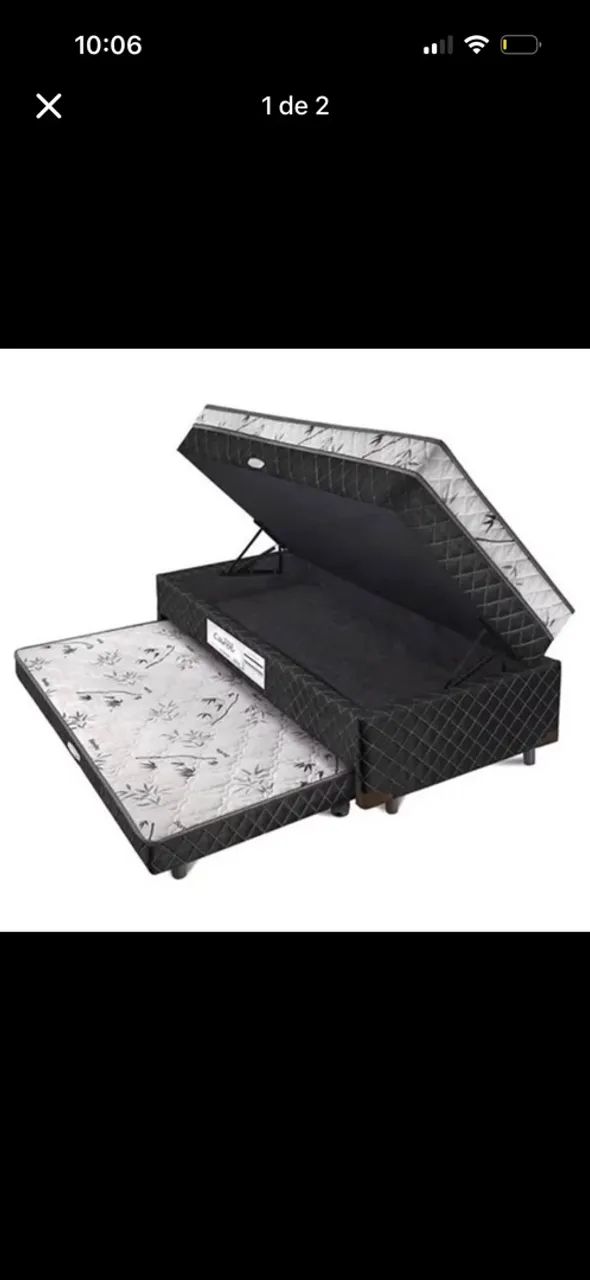 Cama box solteiro com cama auxiliar