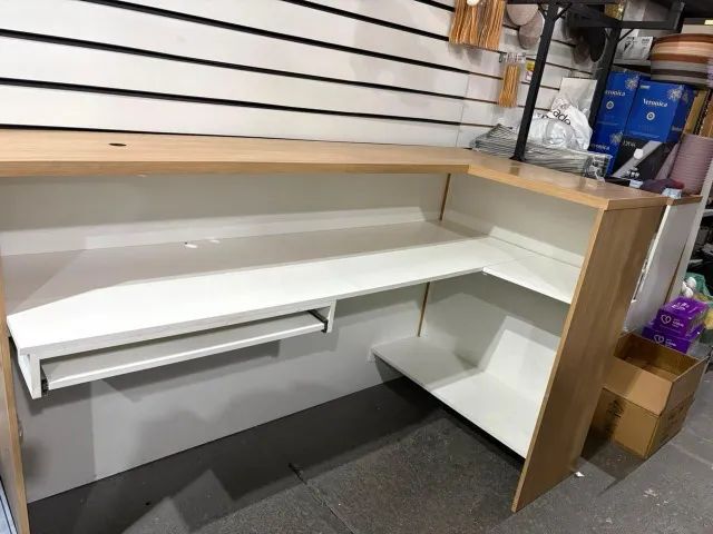 Balcão Em L MDF Branco 2 Peças  - Foto 2
