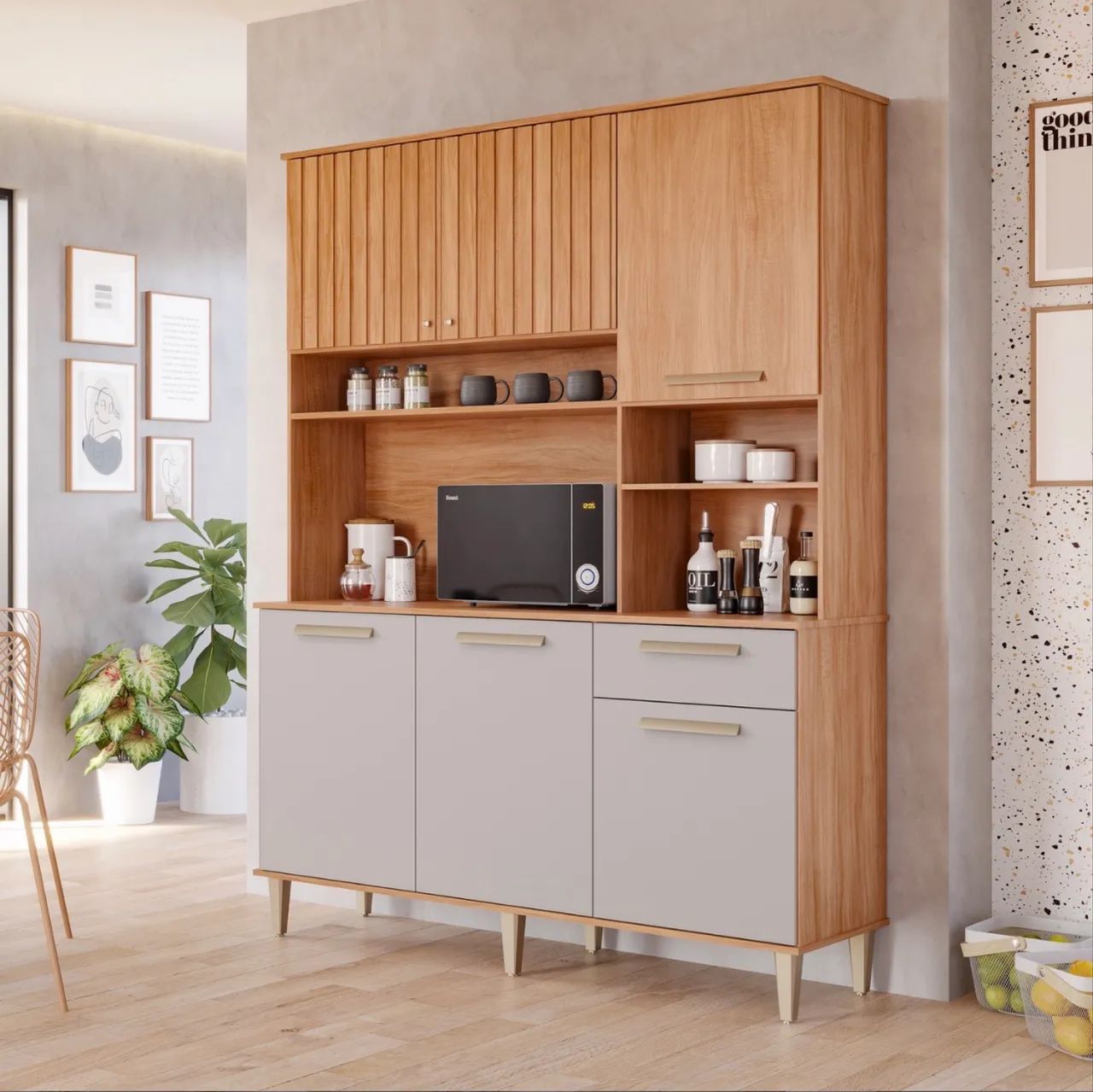 Cozinha Compacta Milano 1,51 m Cinamomo/Off White