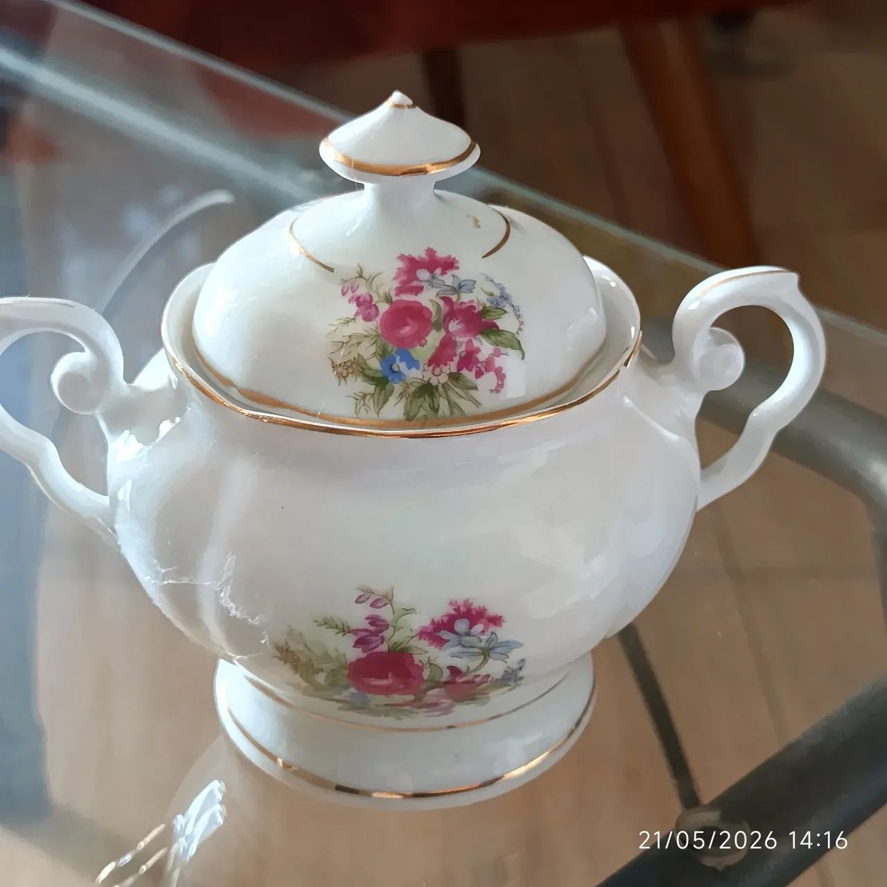 Açucareiro de porcelana Real 1950 - Foto 3