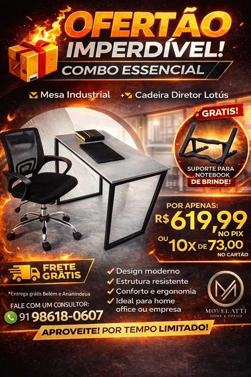 Combo essencial mesa e cadeira