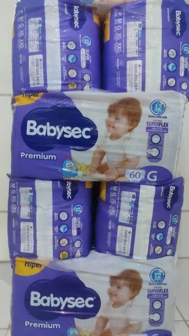 Fralda Babysec Premium Hiper G ? Pacote com 60 unidades - Foto 2