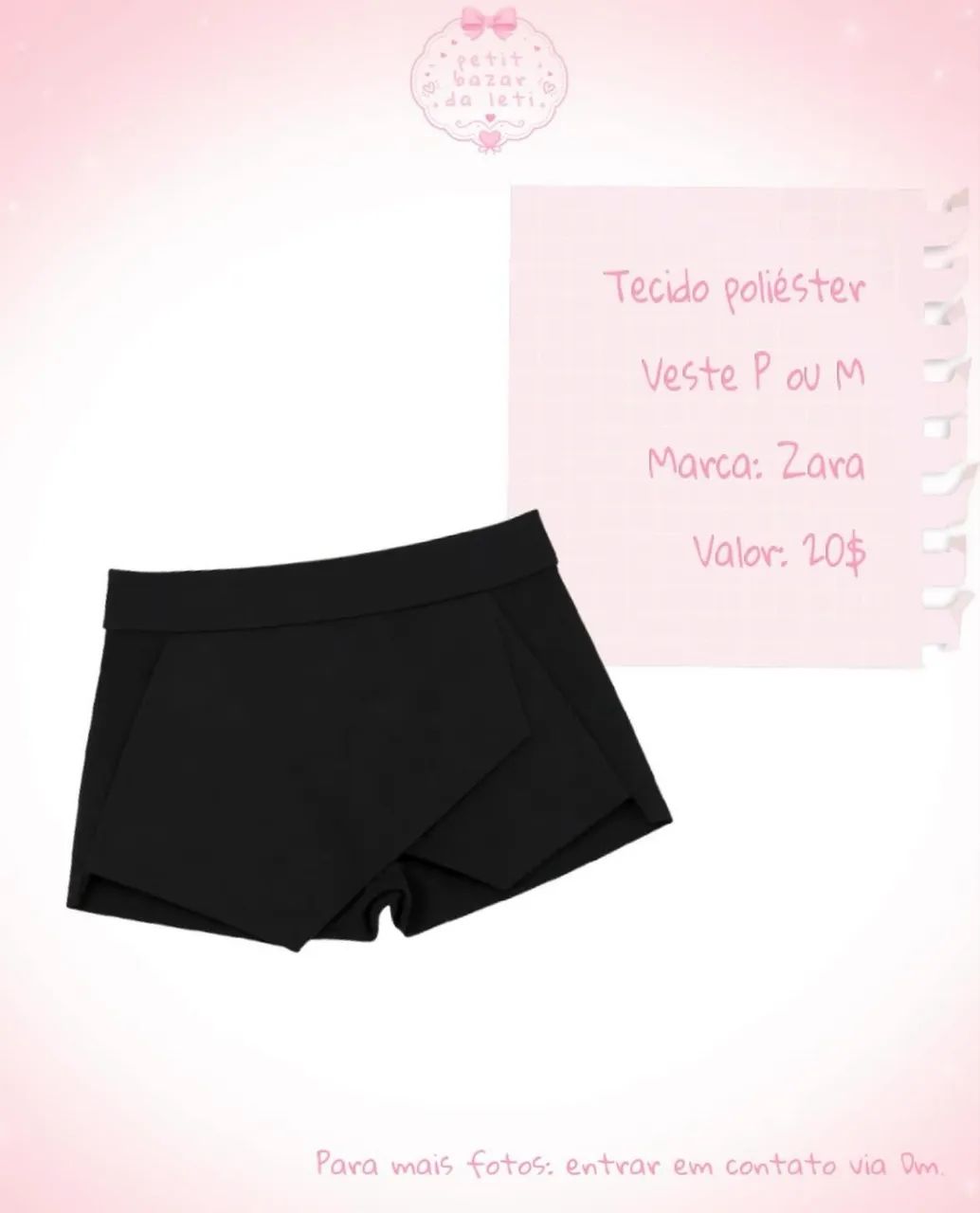Short saia preta P