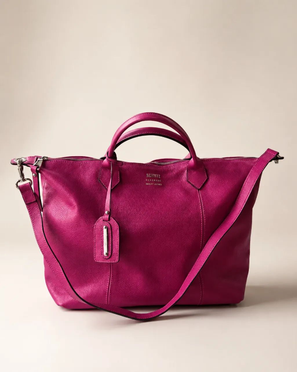 Bolsa Schutz Original em Couro Fúcsia - Grande e Superconservada - Foto 3