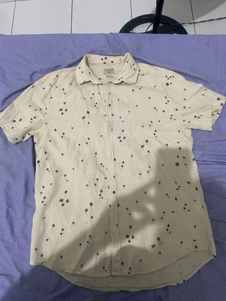 Camisa de botão bege