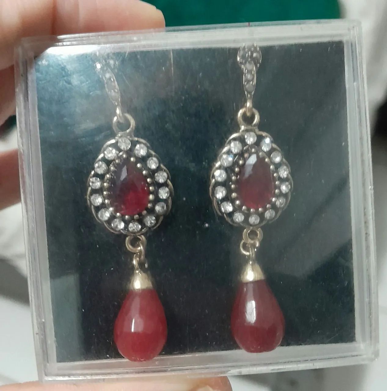 BRINCOS COM PEDRA RUBI  - Foto 5