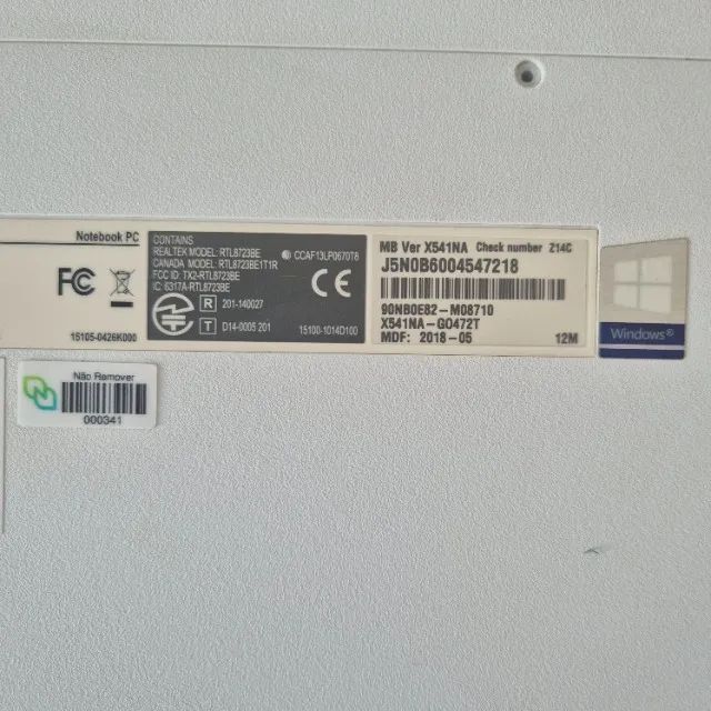 Carcaça Base Chassi Asus Sonicmaster X541uak Branca Usada - Foto 3