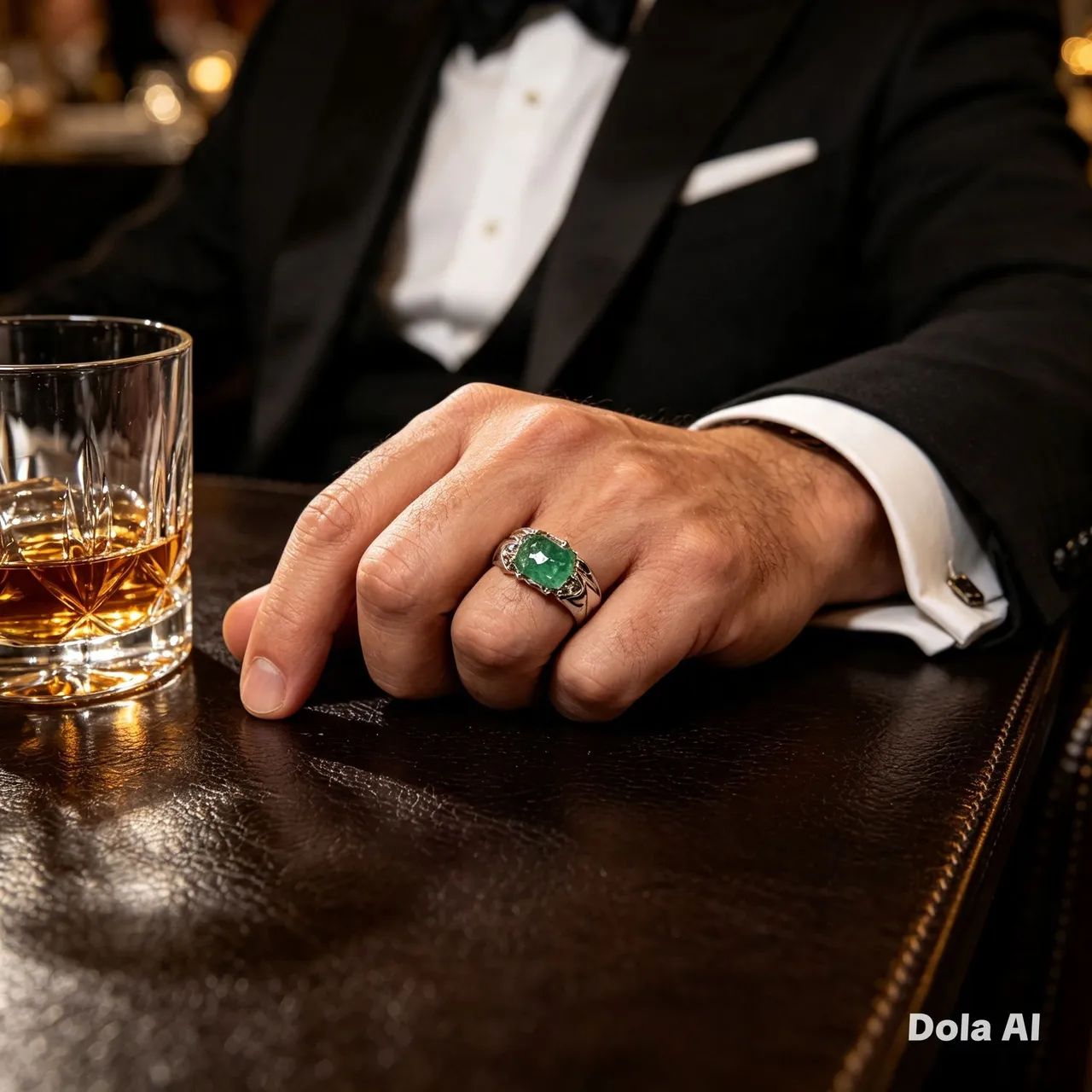 Anel masculino com esmeralda extra. Elegância, liderança e Poder - Foto 5