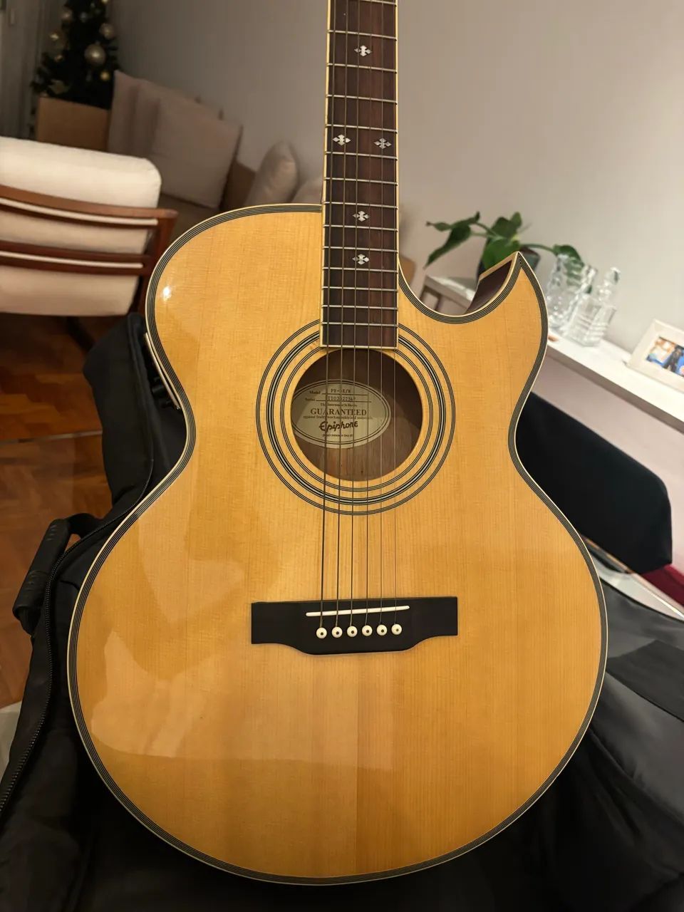 Violão Acústico Epiphone PR-5E Madeira Abeto Mogno 6 Cordas Natural - Foto 5