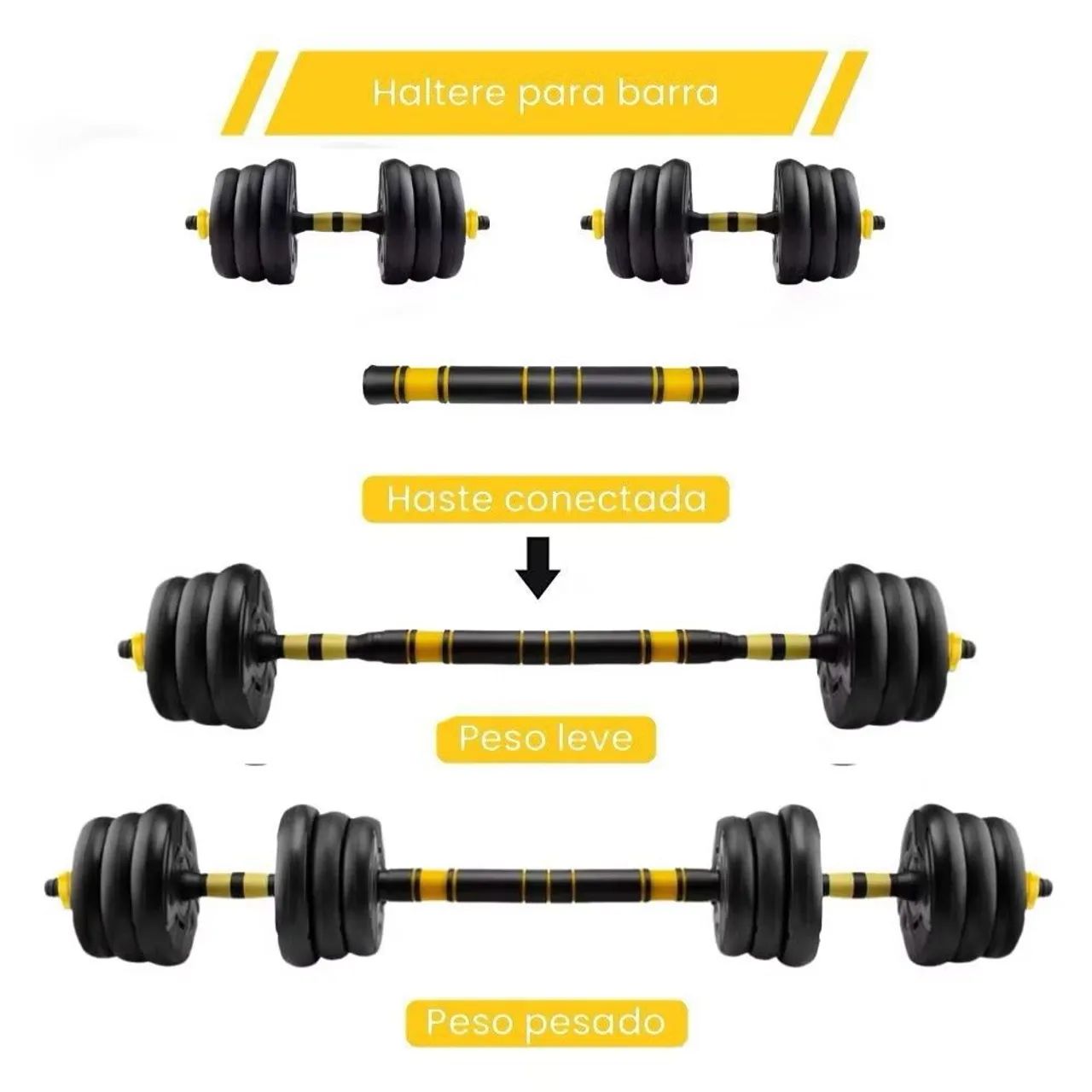 Kit halteres/barra 20kg - Foto 4