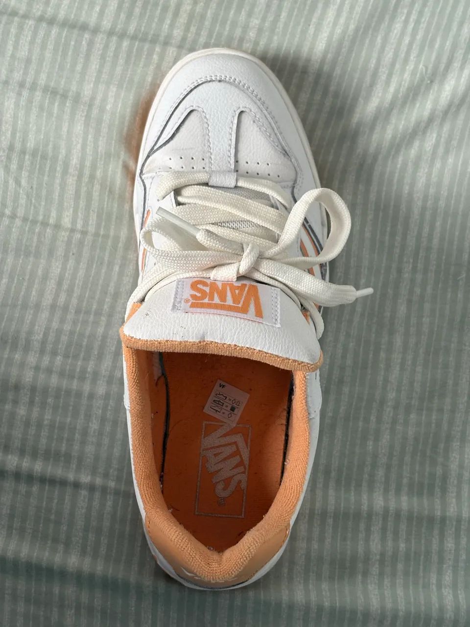 Tênis Vans Upland Leather White/Orange Original - Foto 5
