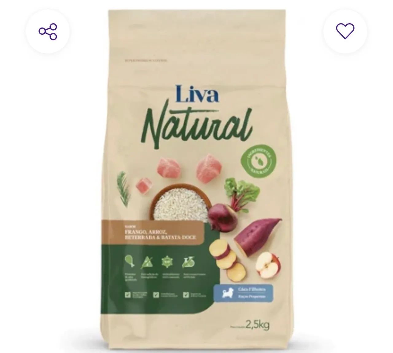 Ração para cachorro liva natural 