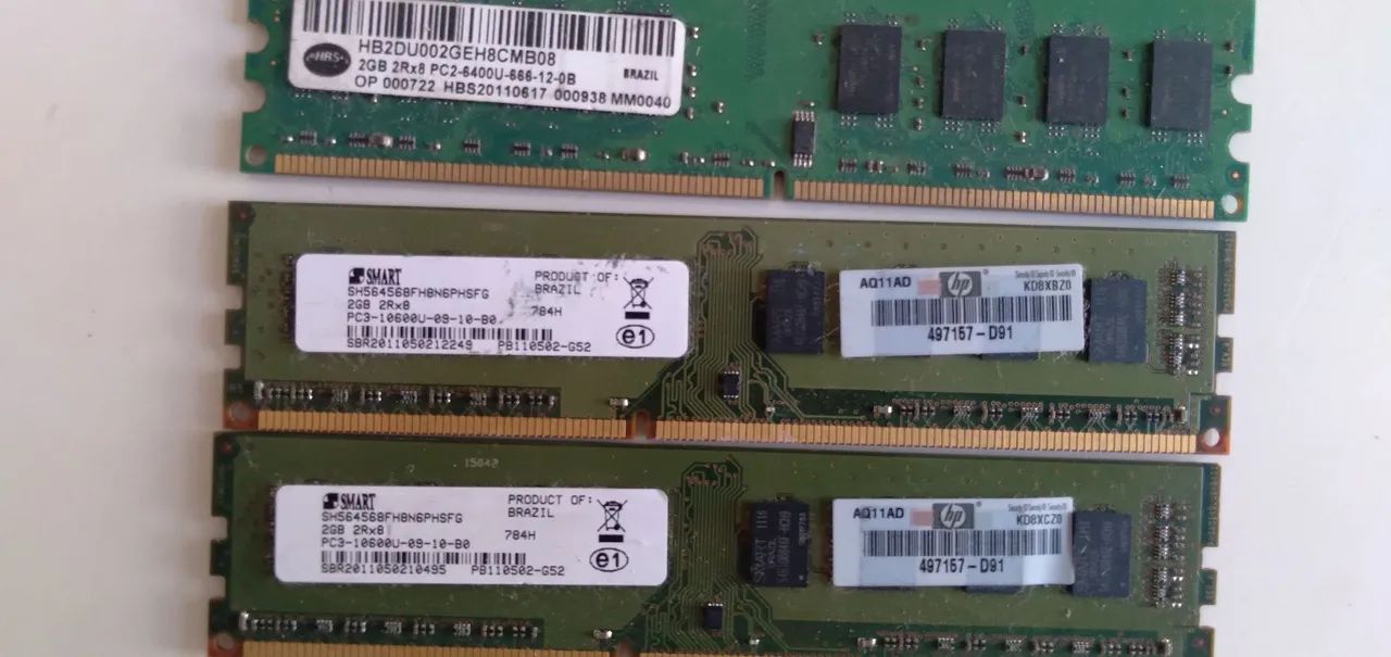 Memória DDR2/DDR3 DE 2G