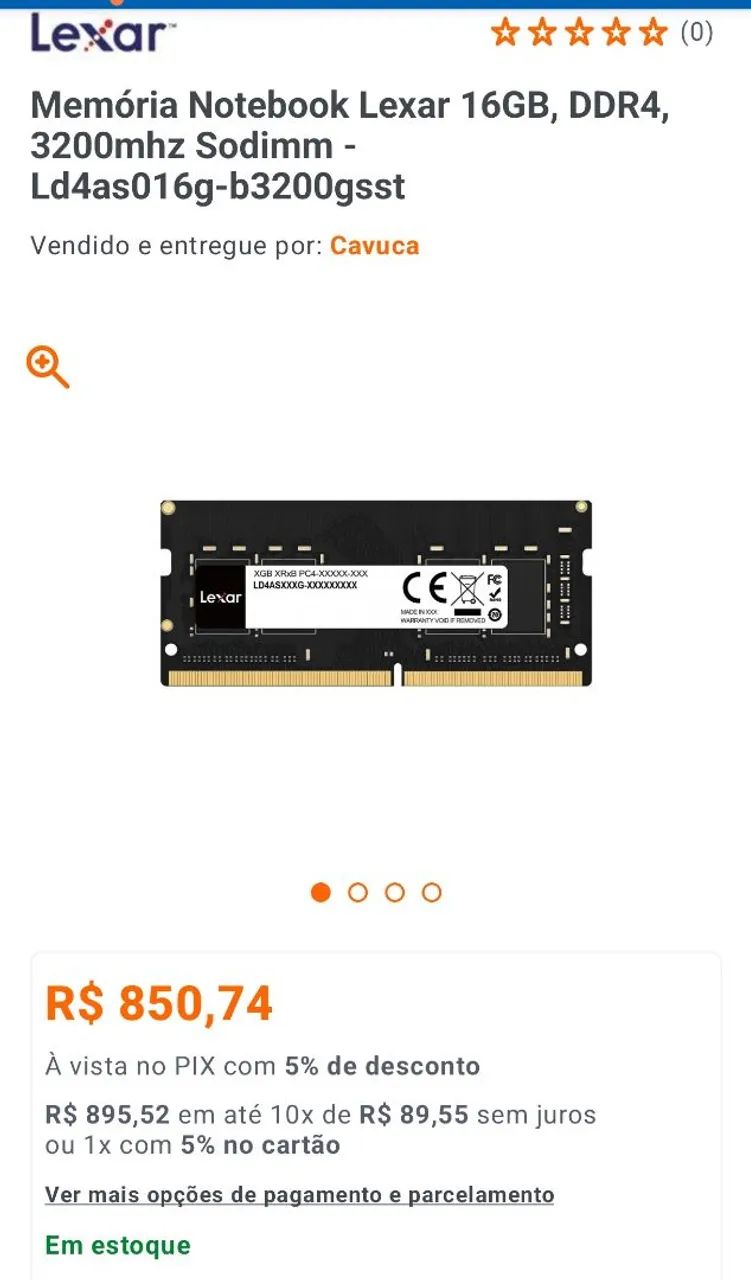 Memória RAM 16GB DDR4 3200MHz Lexar para Notebook - Foto 2
