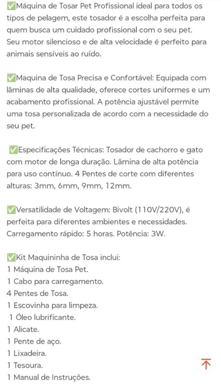 Kit máquina para tosar pet+tesoura+pente+lixa  - Foto 6