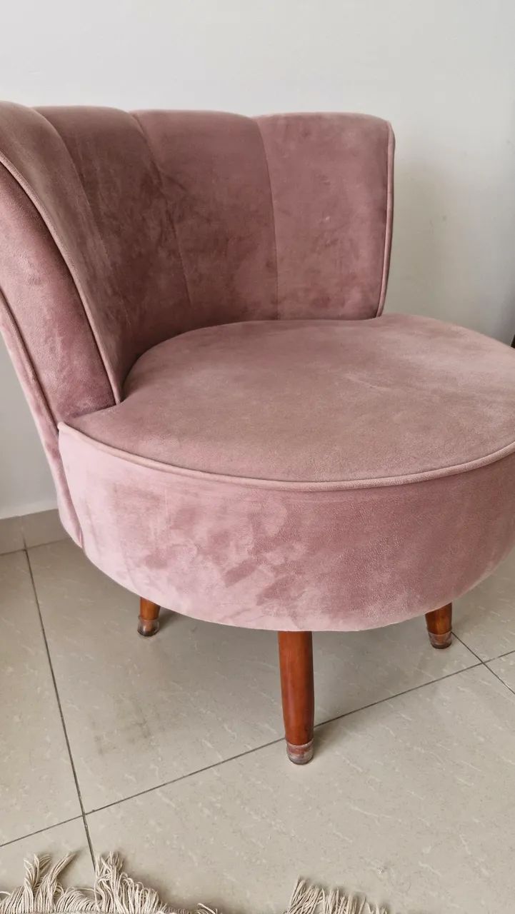 Poltrona Pétala Rosa Veludo  - Foto 3
