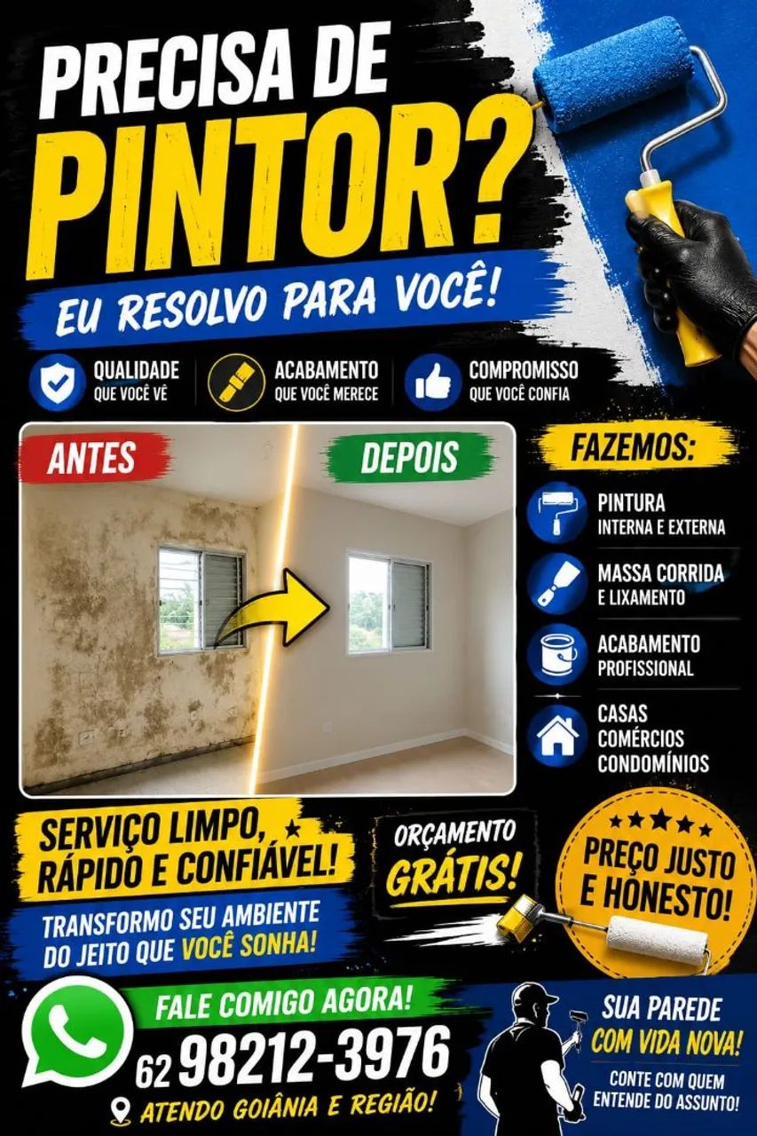 ? PINTOR PROFISSIONAL | PINTURA RESIDENCIAL E COMERCIAL | ORÇAMENTO GRÁTIS
