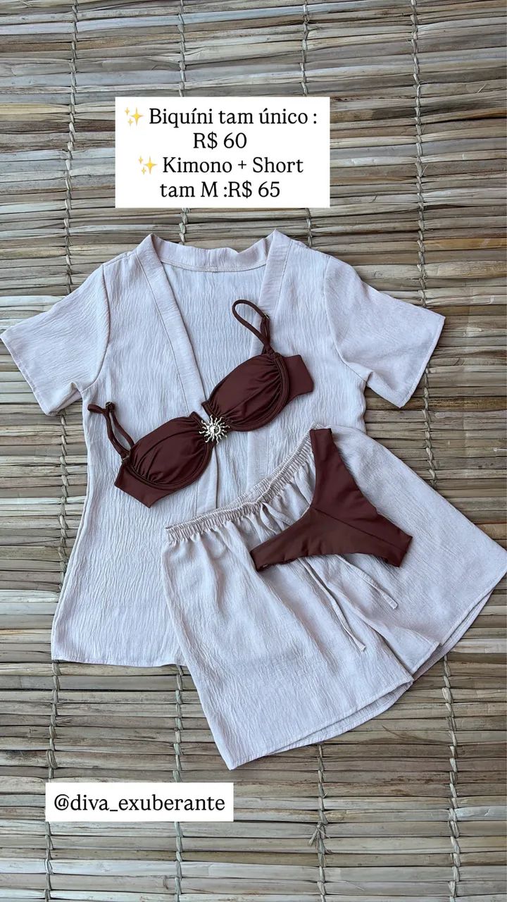 Kimono+short +biquini 