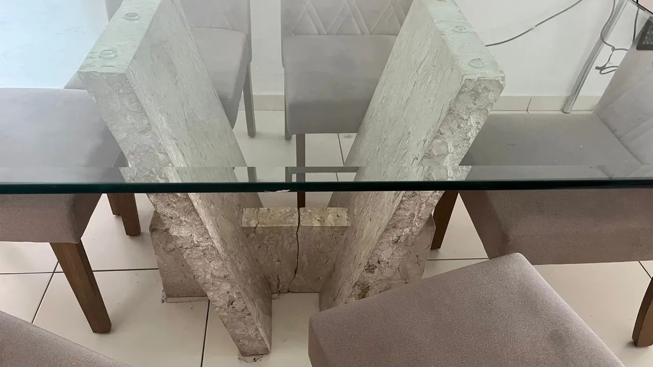 MESA DE VIDRO + APARADOR + 6 CADEIRAS  - Foto 5