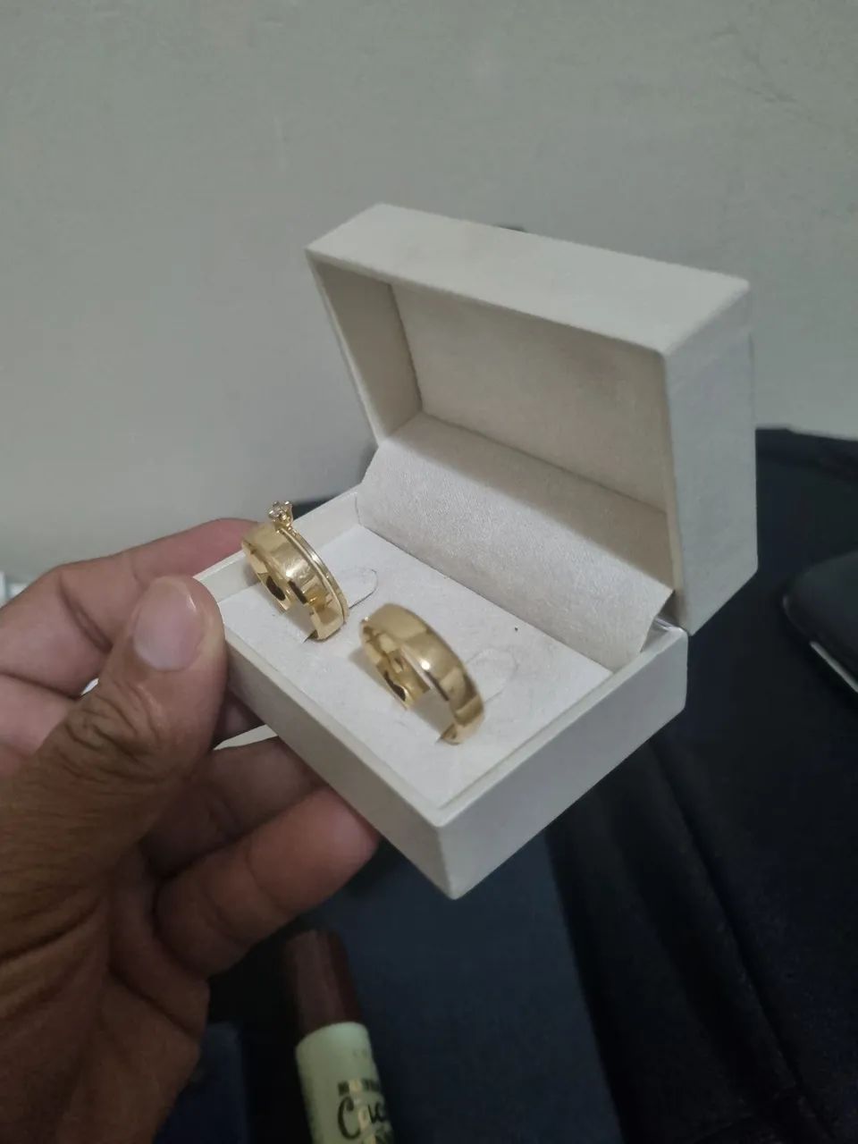 Aliança banhada a ouro 