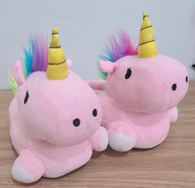 pantufa unicórnio rosa