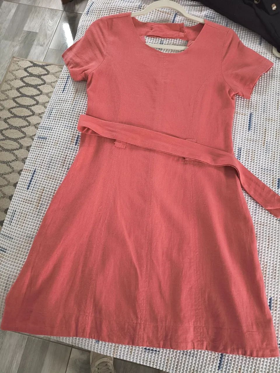 Vestido linho coral